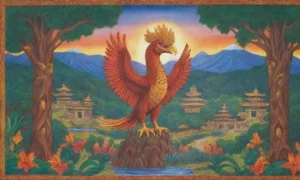 Un paisaje vibrante y místico revela una rica cultura llena de símbolos