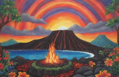 Un paisaje vibrante de lava