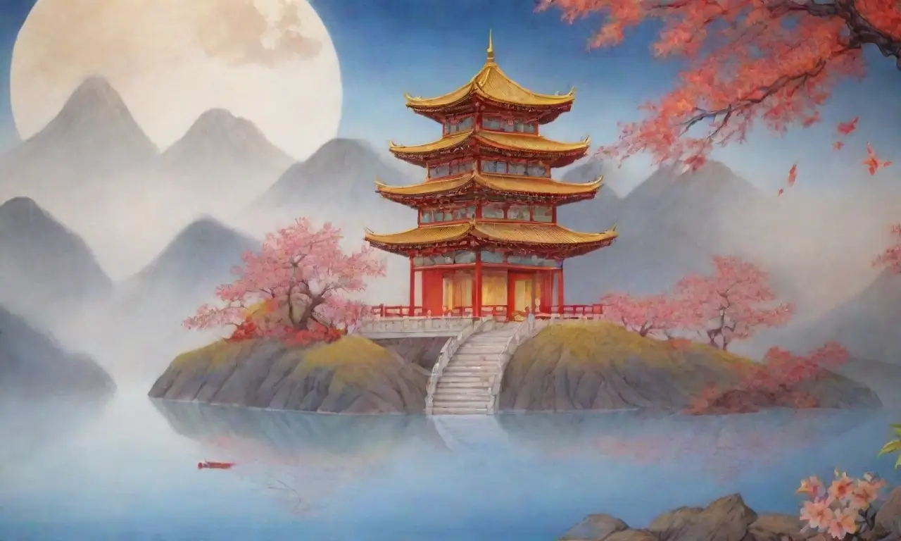 Un fondo antiguo con caracteres chinos, criaturas míticas y elementos culturales que invitan a explorar misterios