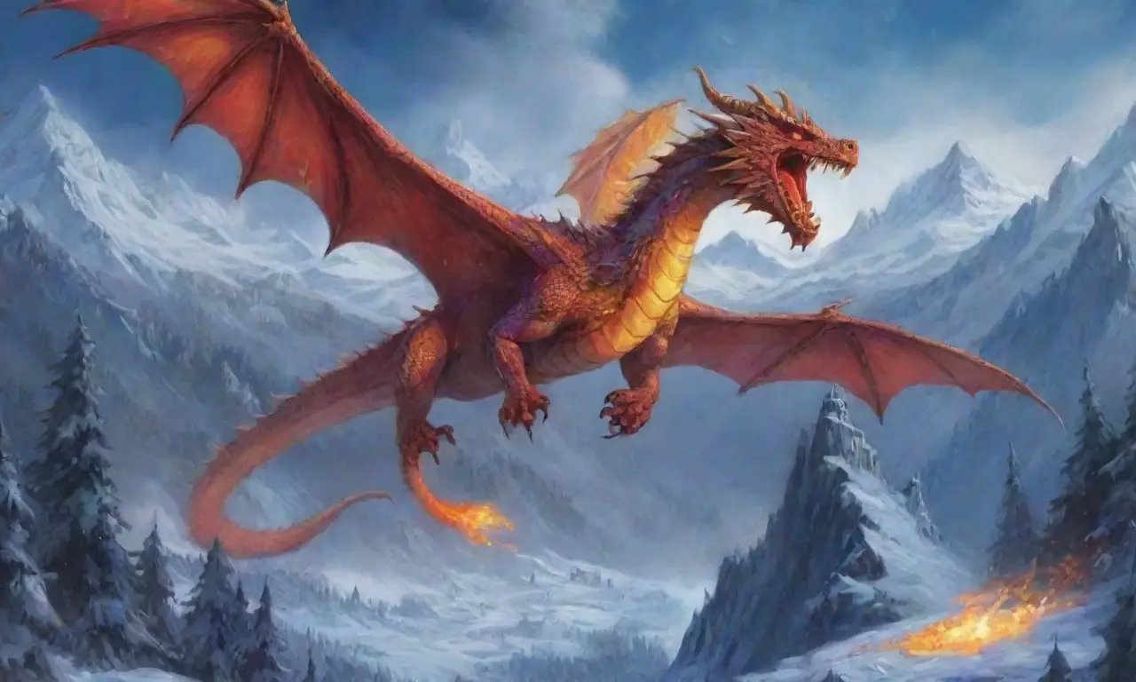 Un paisaje épico de dragones