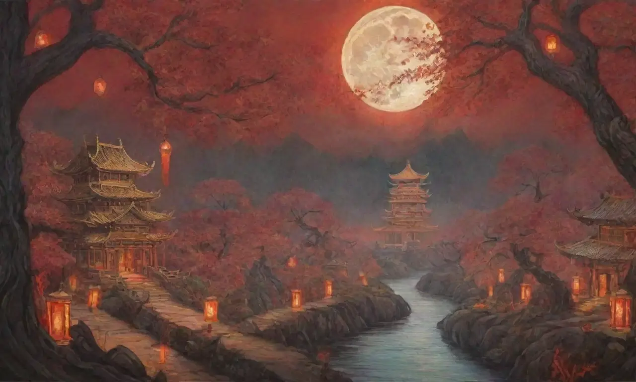 Un paisaje misterioso y reverente lleno de sombras