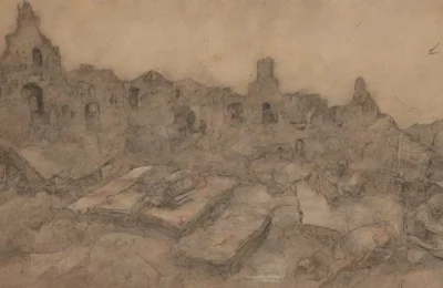 Un lienzo texturizado muestra una mezcla de historia