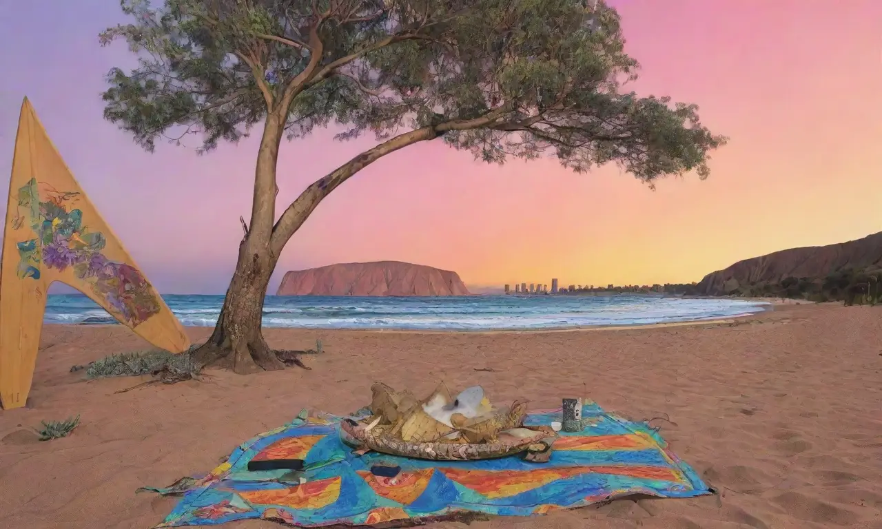 Un paisaje vibrante de Australia fusiona arte aborigen