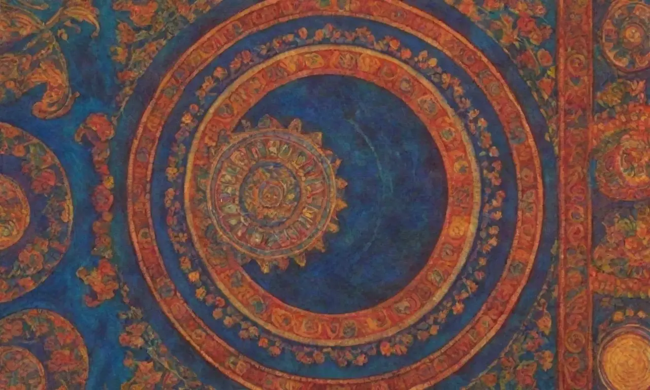 Un tapiz vibrante de colores, símbolos antiguos y paisajes místicos que reflejan la diversidad cultural y la esencia de la creencia