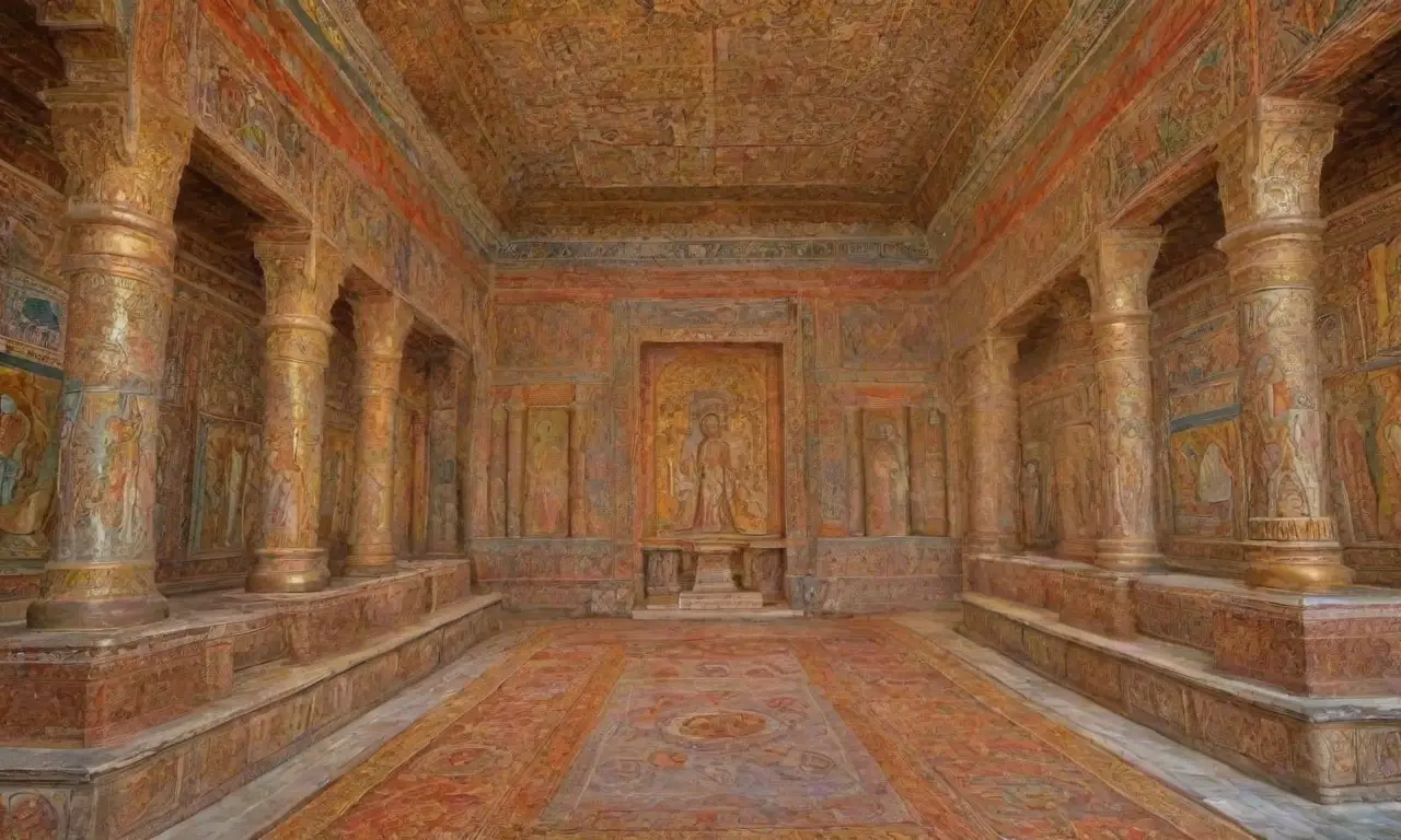 Ricos frescos, mosaicos, estatuas y templos antiguos llenan un paisaje vibrante