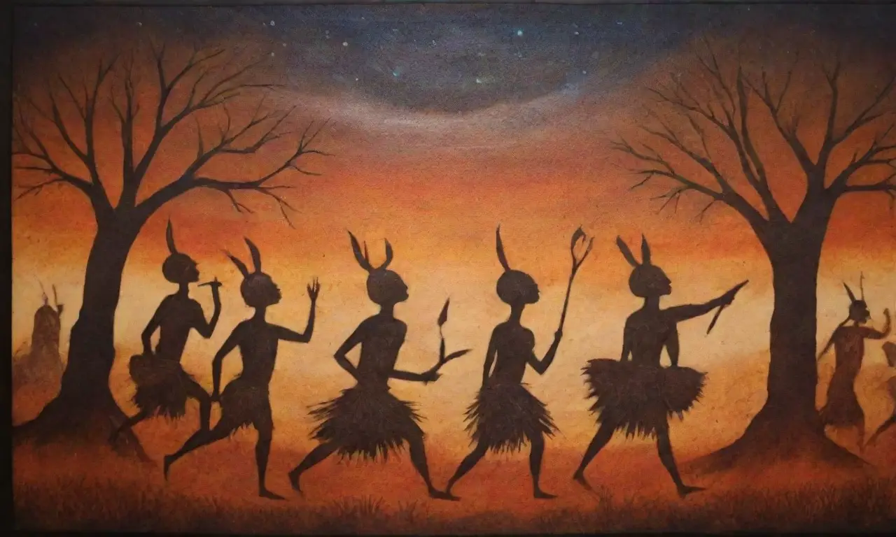 Un vibrante paisaje tribal lleno de vida, arte y conexión con la naturaleza