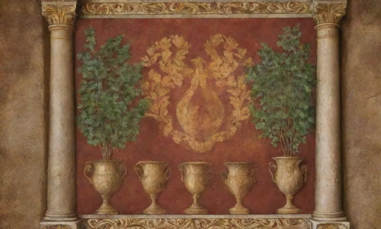 Símbolos romanos antiguos, mosaicos intrincados y frescos vibrantes crean una grandiosa atmósfera cultural