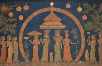 Frescos etruscos antiguos muestran dioses