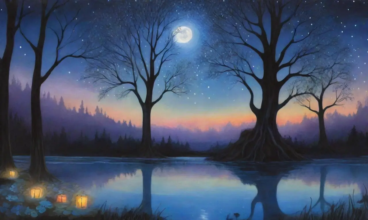 Un paisaje nocturno lleno de misterio y belleza