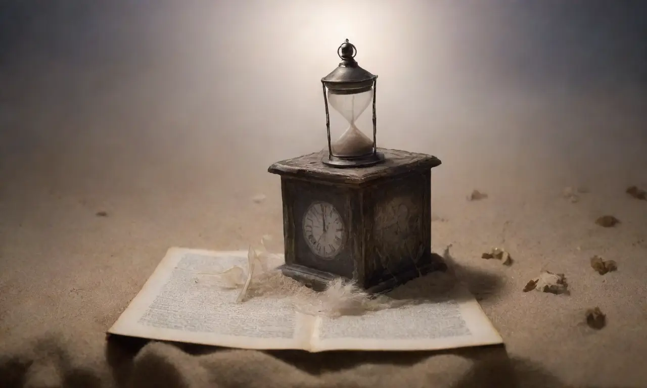 Un fondo oscuro y texturizado evoca recuerdos y sombras en un paisaje etéreo