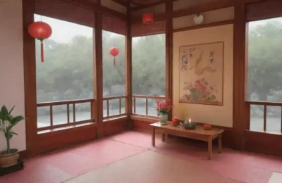Un dojo sereno con suelos de madera