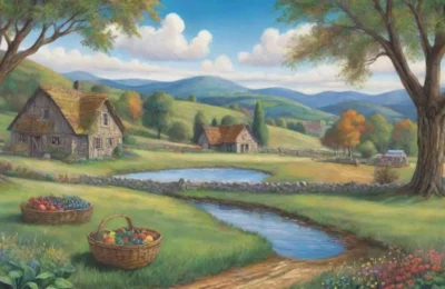 Un paisaje idílico de campos verdes