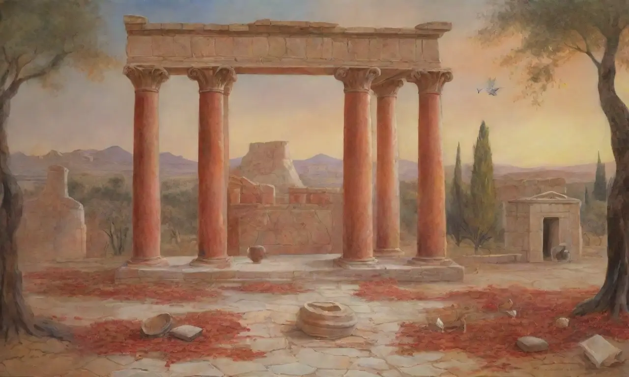 Ruinas de Troya con ecos de batallas y recuerdos de amor