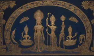 Un vibrante y misterioso paisaje de dualidad con rostros opuestos