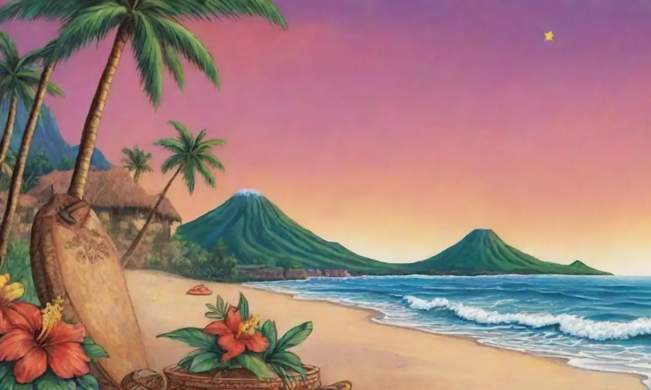 Un paraíso tropical lleno de colores vibrantes