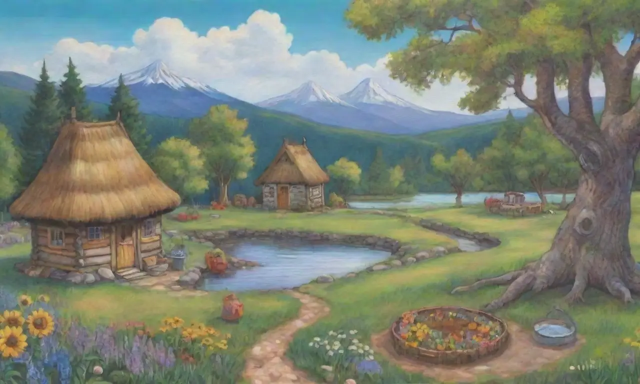 Un paisaje sereno y vibrante que refleja la espiritualidad eslava