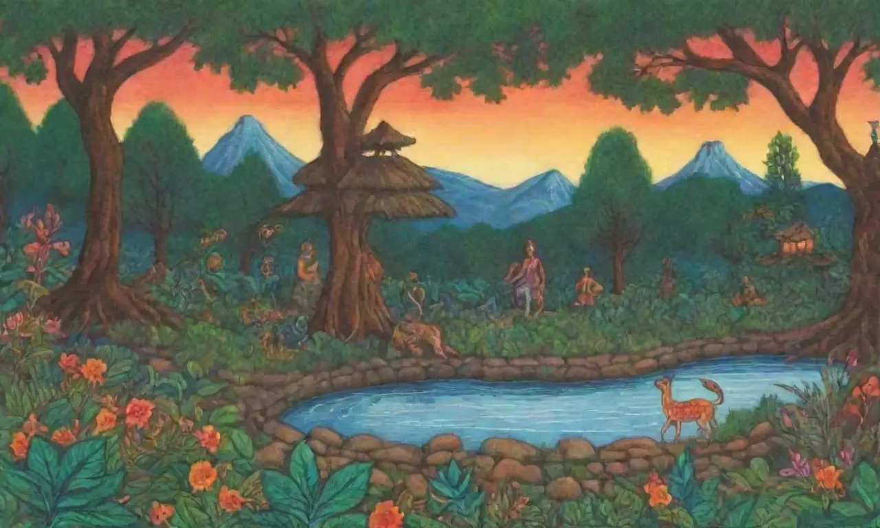 Una selva vibrante llena de vida, rituales y naturaleza