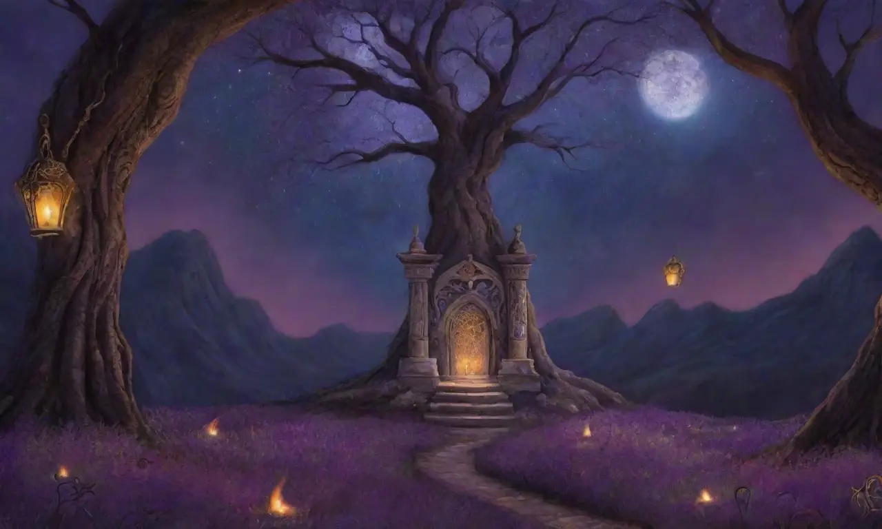 Un paisaje oscuro y etéreo con Inanna