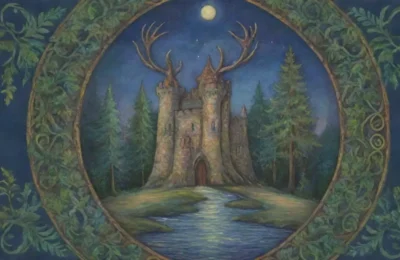Un paisaje mágico y antiguo lleno de criaturas míticas
