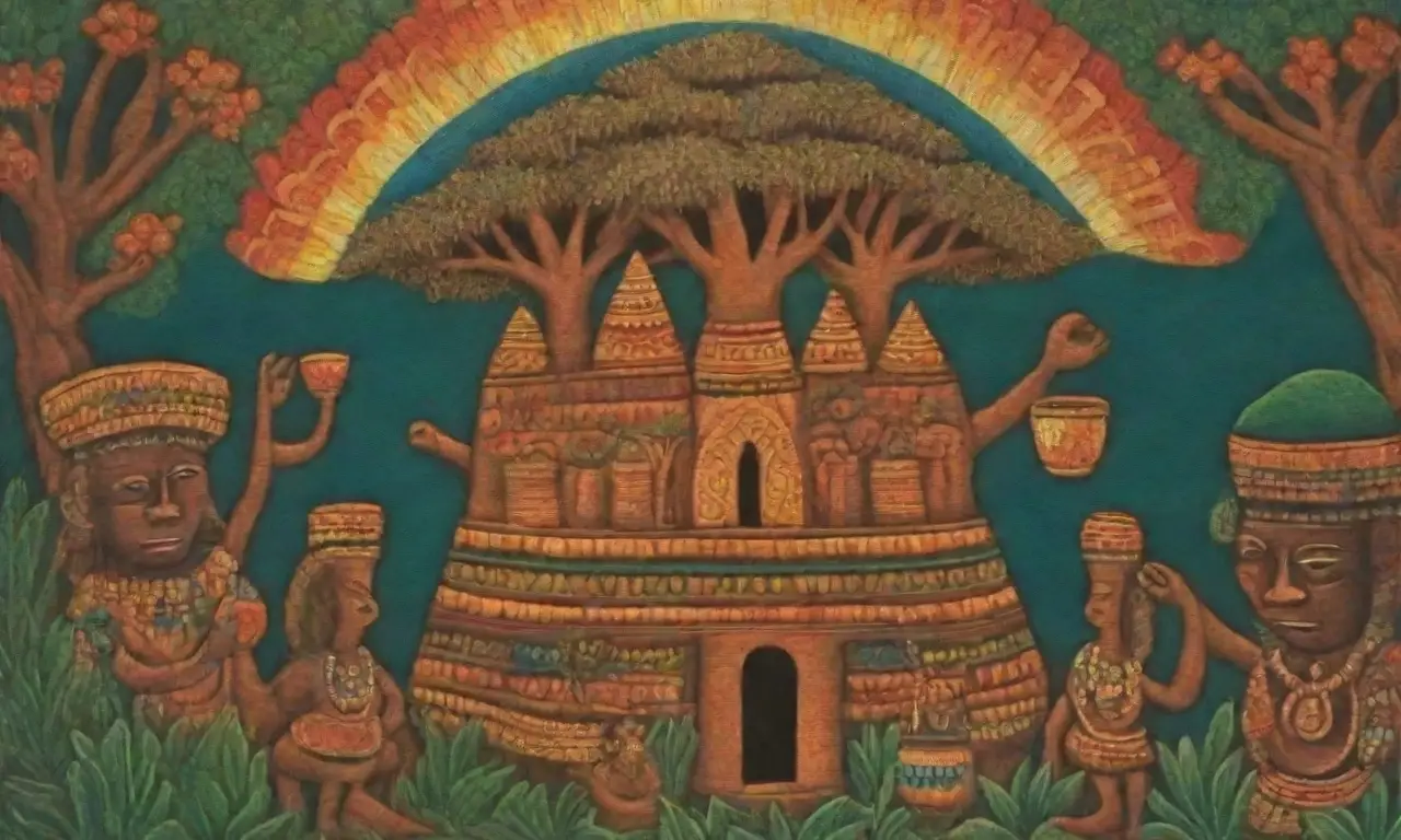 Un collage vibrante de cultura africana con patrones