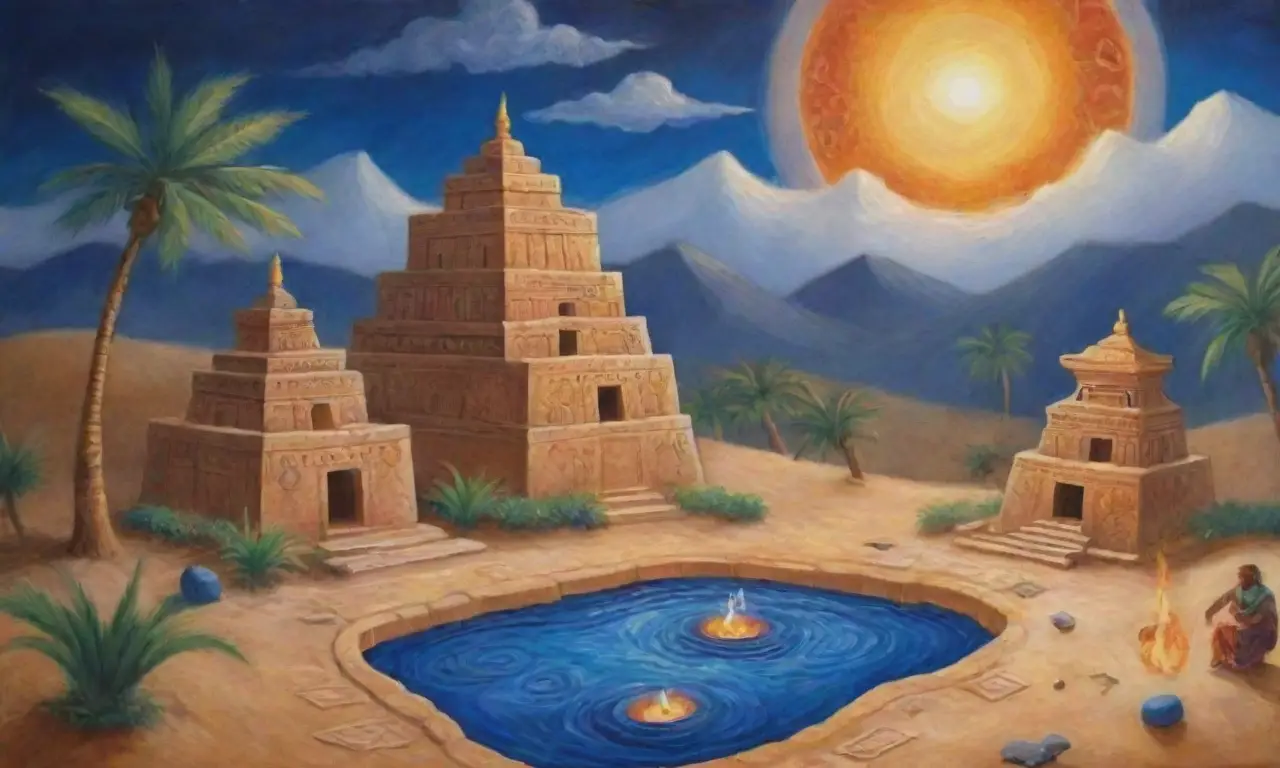 Un paisaje antiguo lleno de símbolos