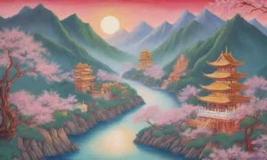 Un paisaje vibrante y armonioso de dragones