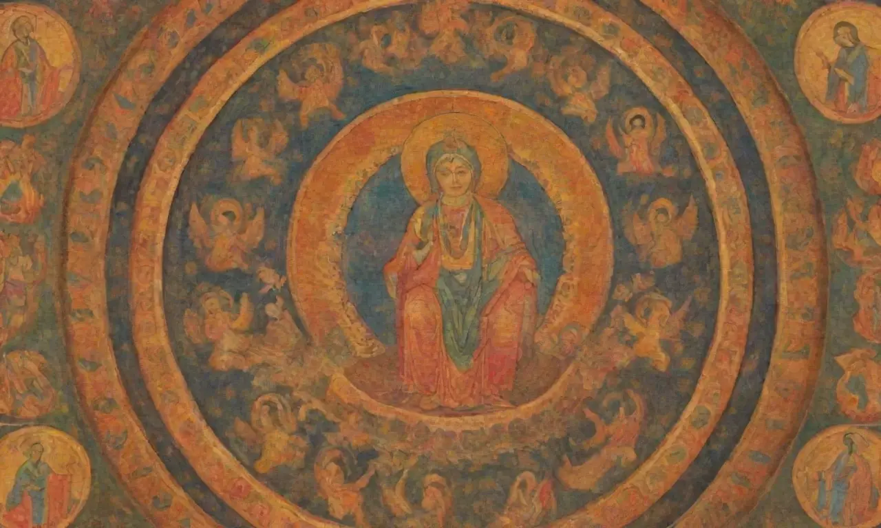 Arte vibrante y detallado que evoca lo divino y lo mitológico