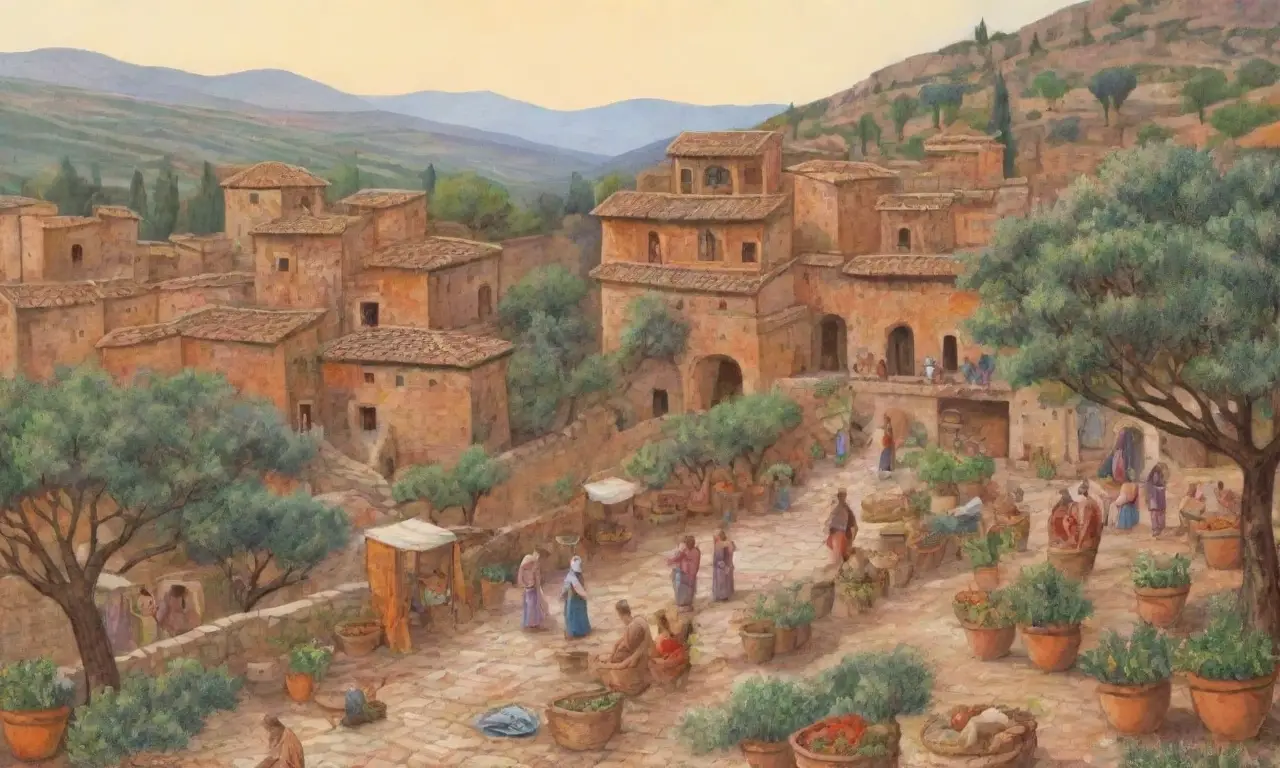 Un vibrante paisaje etrusco lleno de arte, vida y naturaleza