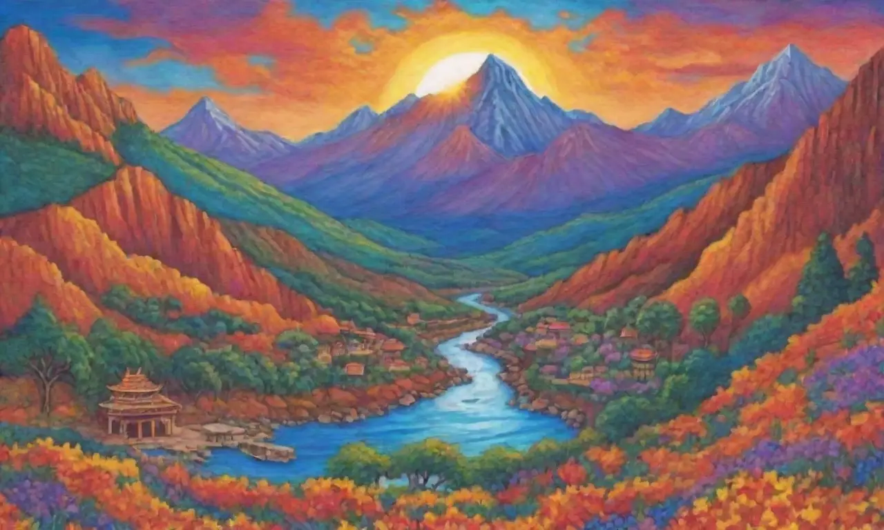 Un paisaje vibrante de montañas