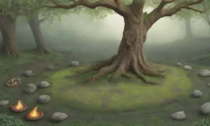 Un bosque verde y antiguo