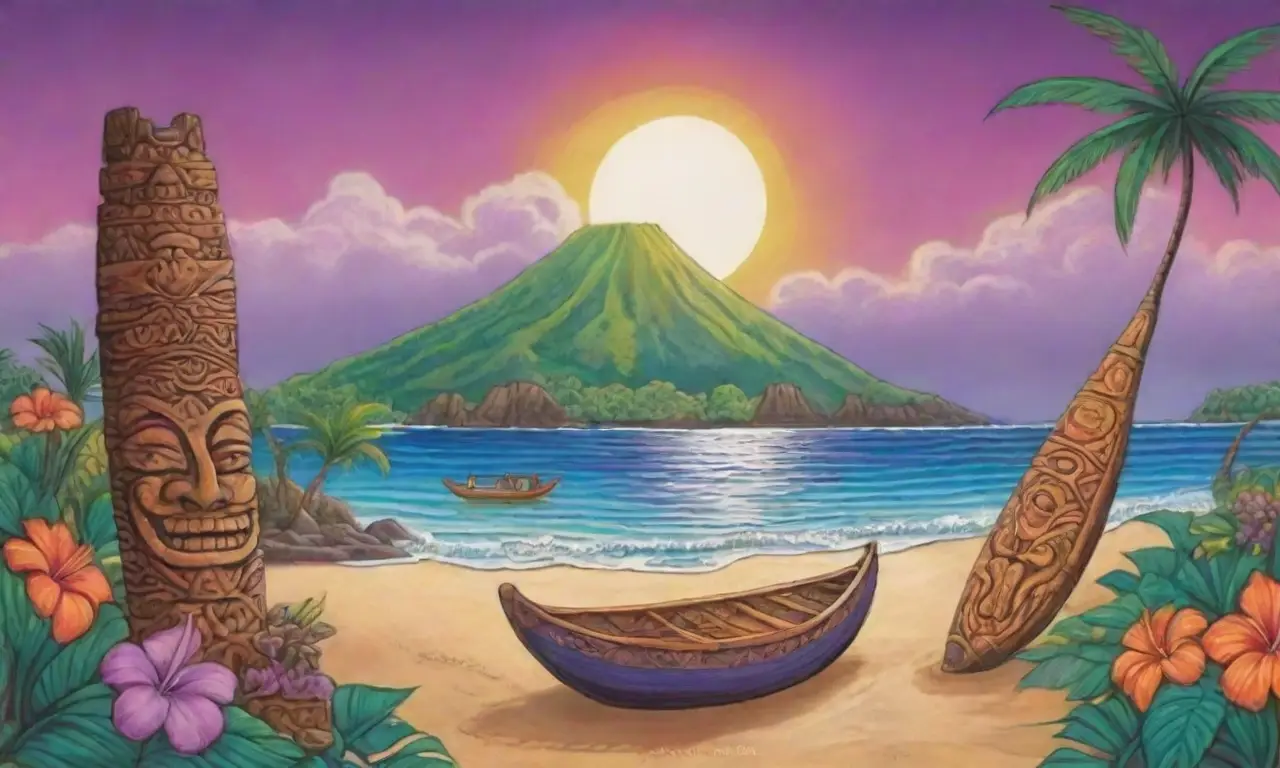Un paisaje polinesio vibrante lleno de cultura