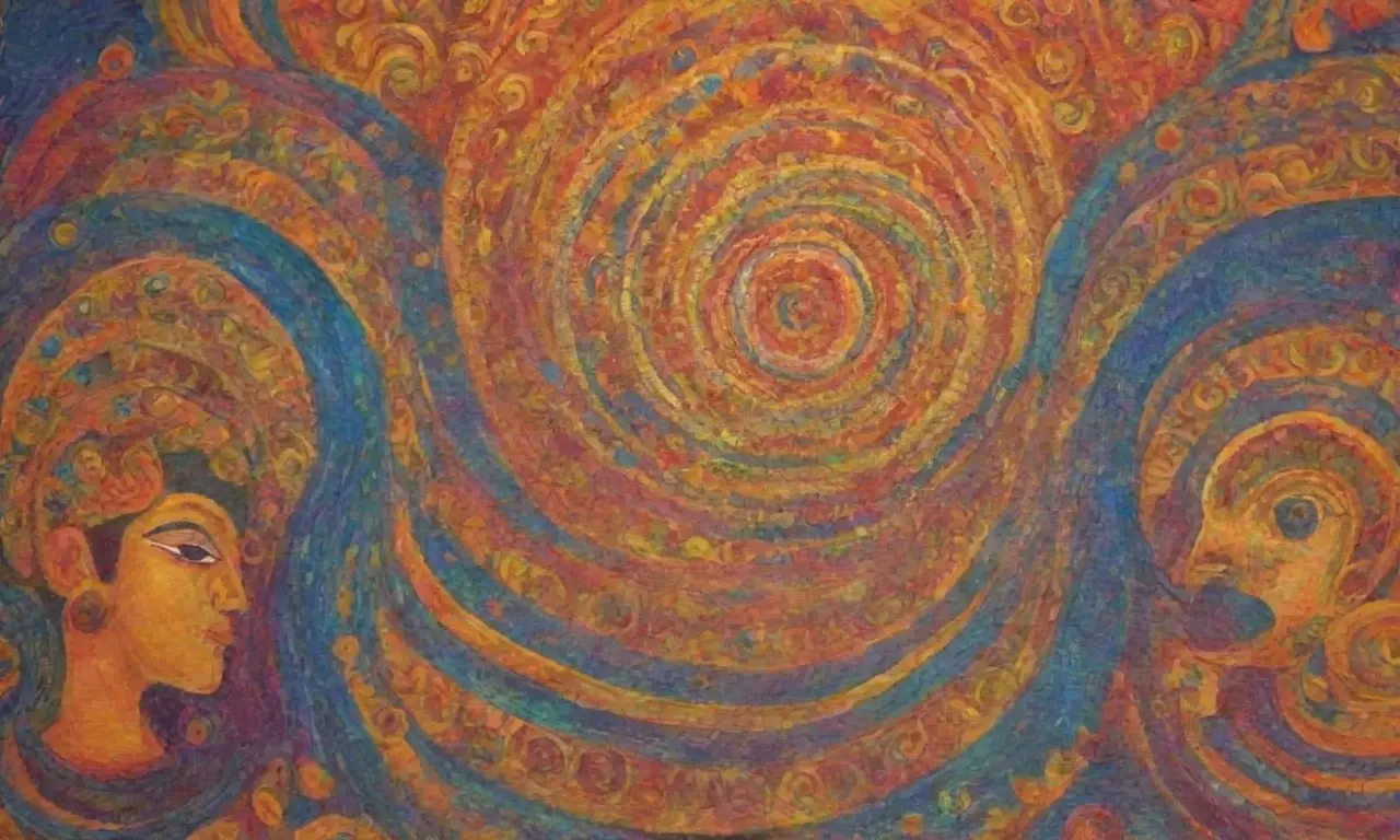 Colores vibrantes y formas abstractas crean una belleza trascendental