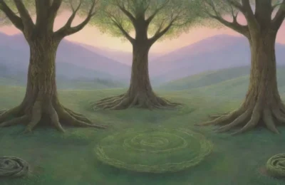 Un bosque verde y antiguo