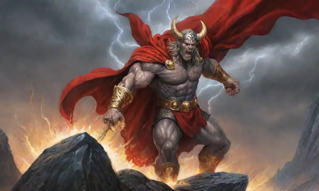 Tormentas, rayos, Thor con Mjölnir, guerreros, runas y un aura mítica