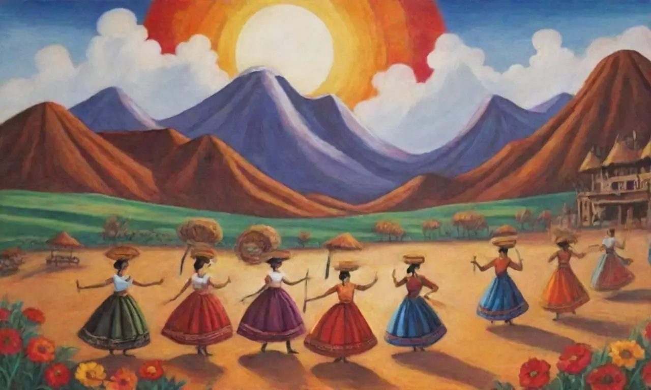Colores vibrantes y danzas tradicionales celebran la cultura inca en un paisaje andino