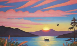 Un paisaje vibrante al atardecer