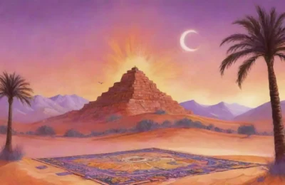 Un desierto dorado al atardecer