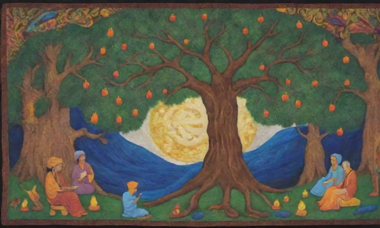 Un paisaje místico que entrelaza sabiduría ancestral, mitología y naturaleza
