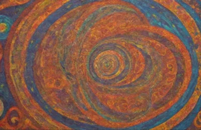 Un tapiz vibrante de símbolos antiguos y narrativas míticas cobra vida en un lienzo lleno de color y emoción
