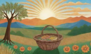 Un paisaje sereno y vibrante que celebra la fertilidad y la naturaleza