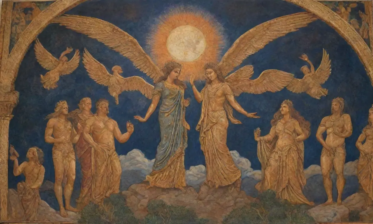 Un mural grandioso que captura la esencia de la cultura romana con titanes