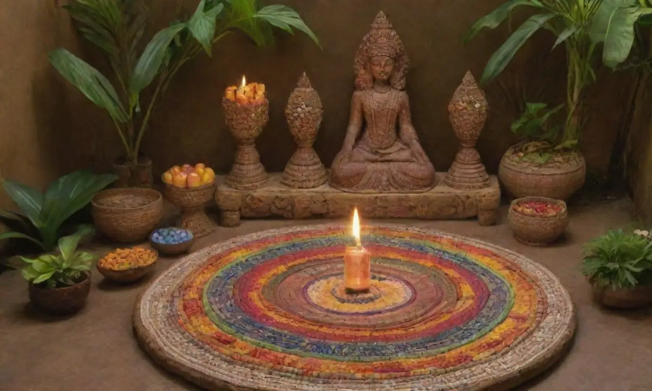 Un vibrante tapiz de colores y tradiciones culturales se entrelaza en un ambiente reverente