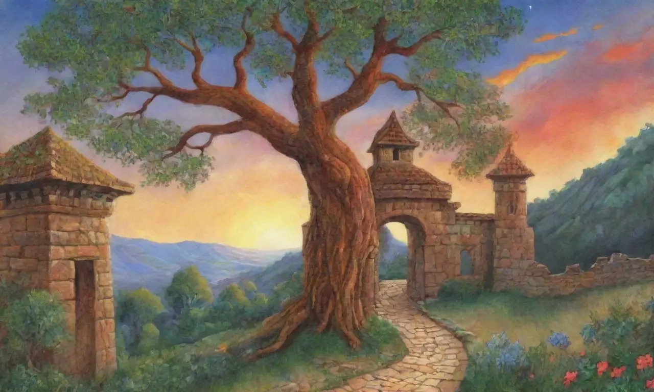 Un paisaje antiguo lleno de ruinas, arte y naturaleza