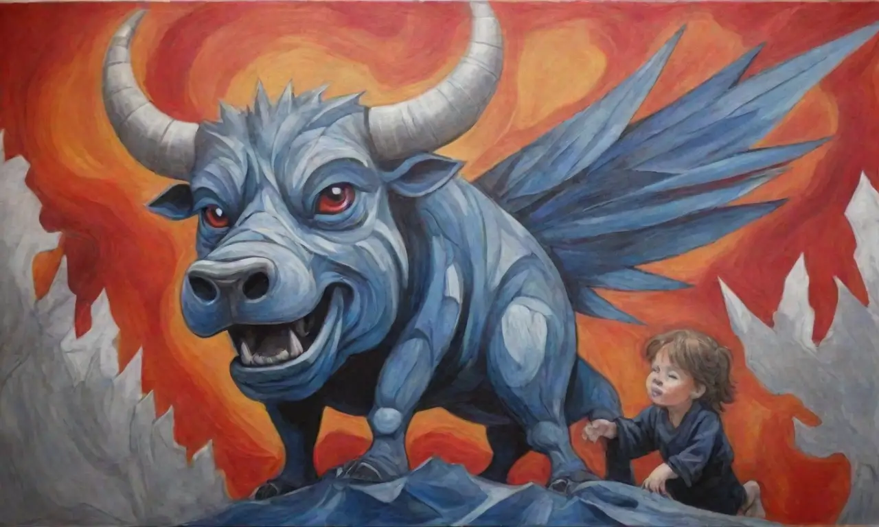 Un mural vibrante de Gernika que mezcla caos y paz con figuras de un toro