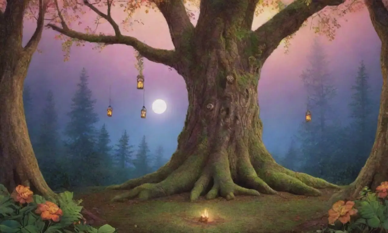 Un bosque antiguo y mágico, lleno de vida y misterio