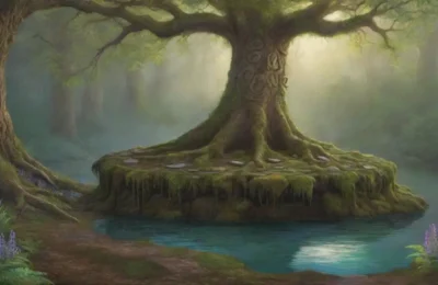 Un bosque verde y antiguo