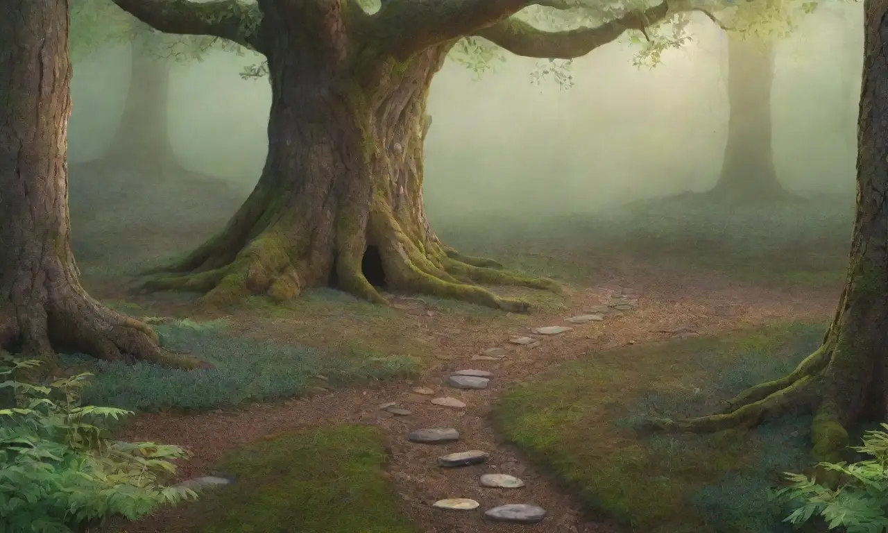 Un bosque antiguo y mágico lleno de vida y misterio