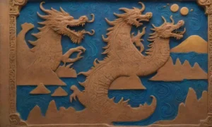 Una antigua tableta de arcilla muestra un rico tapiz de mitología y sabiduría en un paisaje cósmico
