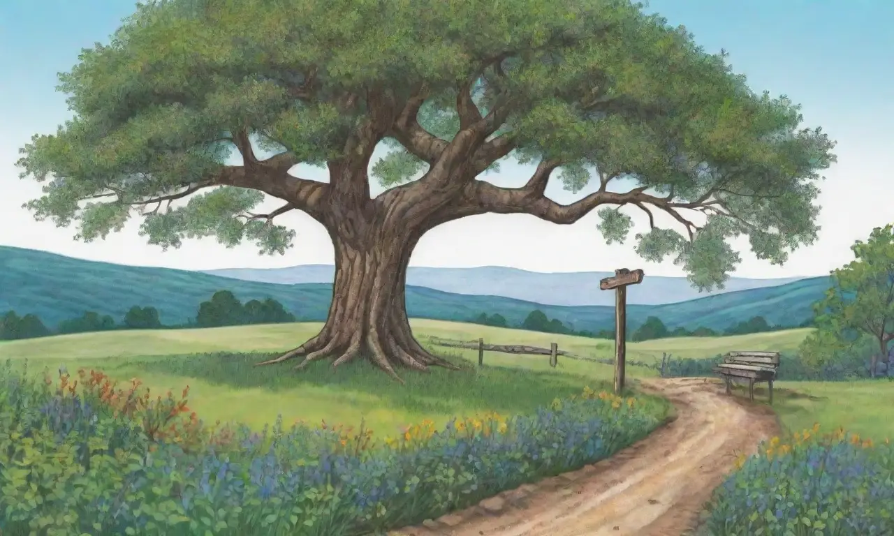 Un antiguo y majestuoso árbol rodeado de naturaleza y la esencia de Gernika