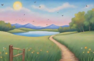 Un paisaje sereno y vibrante de naturaleza